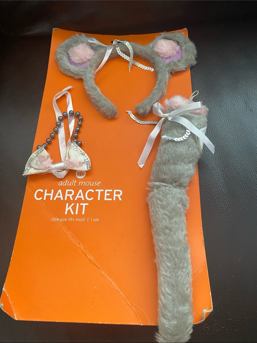 Adult Vintage Mouse Character Costume Kit - Gray & Pink Kids Costume